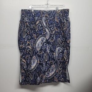 Jessica London sz 16W beautiful jean side slit midi skirt.  Trendy boho hippie